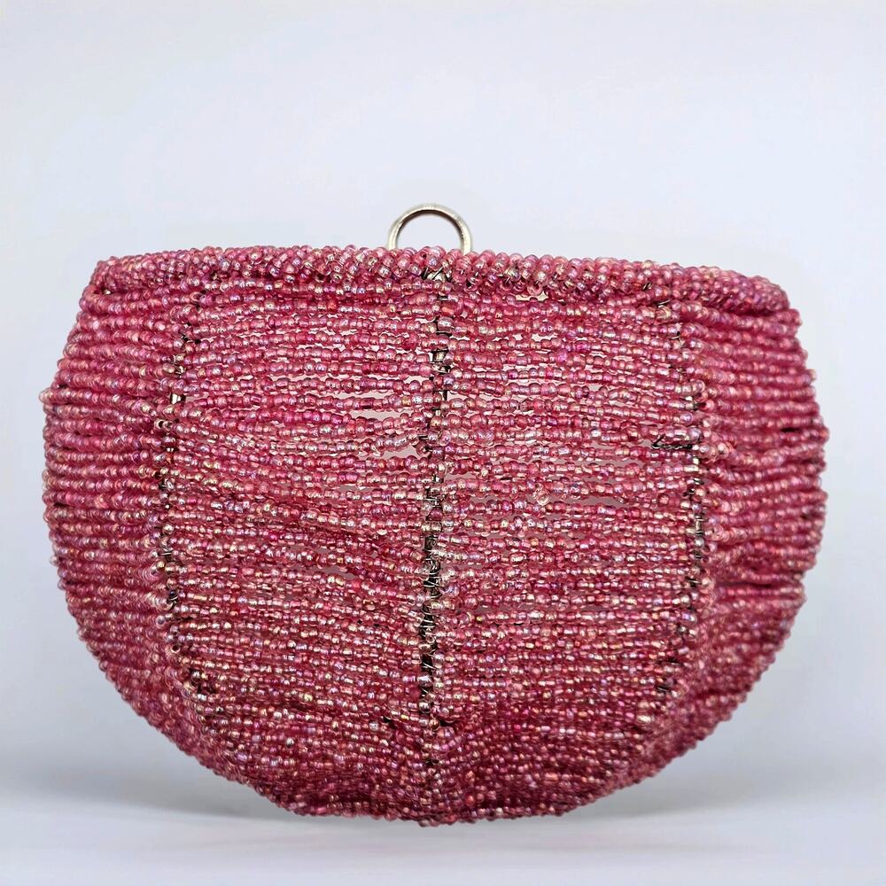 Beaded Wall Sconce Tealight Holder Pink Acrylic Boho Vintage Style Home Decor